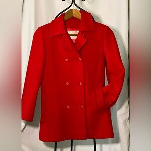 Pendleton Red Wool Double-Breasted Peacoat
